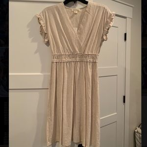 Crème V-Neck Summer Linen Dress